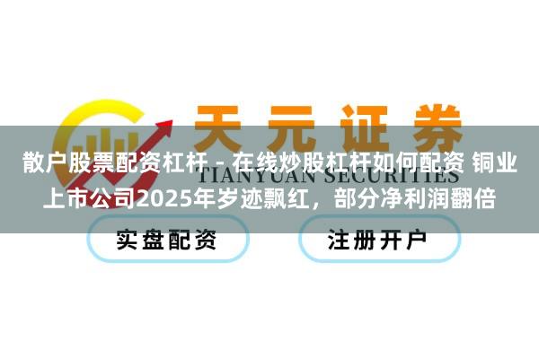 散户股票配资杠杆 - 在线炒股杠杆如何配资 铜业上市公司2025年岁迹飘红，部分净利润翻倍