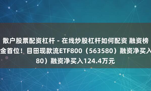 散户股票配资杠杆 - 在线炒股杠杆如何配资 融资榜丨居同类基金首位！目田现款流ETF800（563580）融资净买入124.4万元